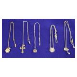 5 Vantel Pearls pendants w/ chain necklaces