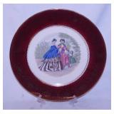 10 antique Victorian scene plates