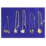 5 Vantel Pearls pendants w/ chain necklaces