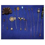 13 vintage ladies hat & stick pins
