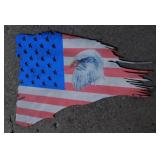 Laser cut metal American Flag & Bald Eagle wall