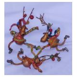 7 whimsical figural Christmas tree ornaments
