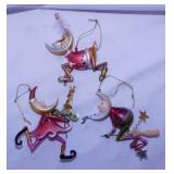 8 whimsical figural Christmas tree ornaments