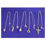 5 sterling Vantel Pearls pendants w/ chain