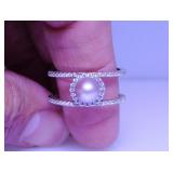 6 Vantel Pearls sterling 925 silver rings