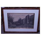1956 Le Canal Saint Martin print by Bernard