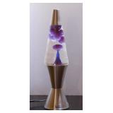 Groovy lighted Lava Lite motion lamp, deep purple,