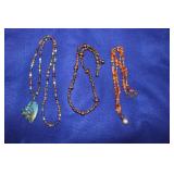 3 handmade beaded necklaces