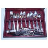 1847 Rogers Bros. flatware set in wooden box