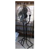 Vintage Dayton industrial pedestal cage floor fan,