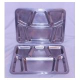 5 stainless institutional lunch trays