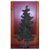 Primitive slender pine tree on stand, 38" tall -
