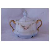 Antique Bavaria porcelain covered sugar bowl -