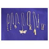 5 Vantel Pearls pendants w/ chain necklaces