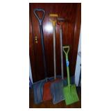4 snow shovels