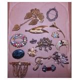 15 vintage brooches & pins: Manselle, Selbet &