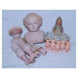 Antique bisque unassembled doll - Antique bisque