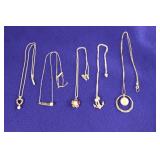 5 Vantel Pearls pendants w/ chain necklaces