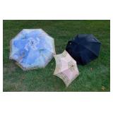 Vintage parasol - 2 wooden handled umbrellas -