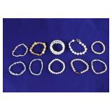 10 cultured pearl bracelets