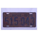 1935 embossed metal Illinois license plate -