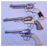 3 vintage toy cap gun pistols: Ruf Rider -