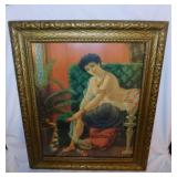 Antique Harem Turkish Beauty print in ornate frame