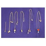 5 Vantel Pearls pendants w/ chain necklaces