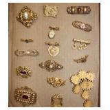 16 vintage brooch pins