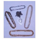 Sterling: Pendant on chain - 4 chain necklaces: