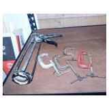 4 C-clamps - Caulking gun