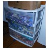 3 drawer storage unit w/ faux flowers