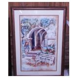 Tuscany Courtyard watercolor print by Ervin R.