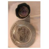 1971 Brown County Indiana pewter plate, 11" -