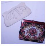 Vintage beaded clutch - Embroidered cosmetic bag