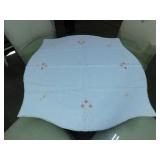 9 vintage tablecloths, some w/ crochet,