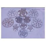 11 glass flower frogs - Plas-Tik flower frog