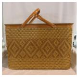 Vintage Redmon woven 2 metal handled hinged lid