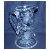 Vintage heavy Brilliant Cut crystal tankard w/
