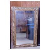 Large beveled mirror in ornate frame, 27" x 45"
