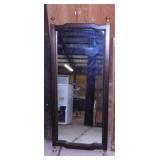 Framed foyer hallway mirror, 21.5" x 52"