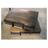 Two 3 drawer cassette tape storage cabinet full