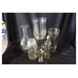 Mid Century carafe glass decanter, 12" - Planters