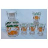 Vintage Anchor Hocking orange juice carafe w/ lid