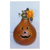 Hand crafted gourd Halloween Jack-O-Lantern