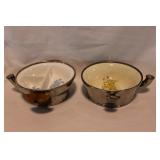 2 vintage GW Co. baby food bowl dishes w/ warming