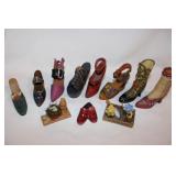 9 decorative shoe figurines & more
