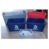 5 storage totes, no lids