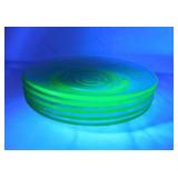 5 vintage Uranium Depression glass saucers