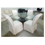 Glass top sunroom dining table w/ pineapple base